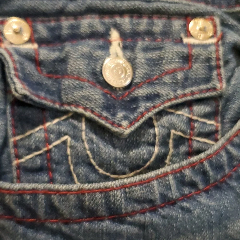 True Religion Jeans Straight with Flap Pockets Dragonfish Size 38